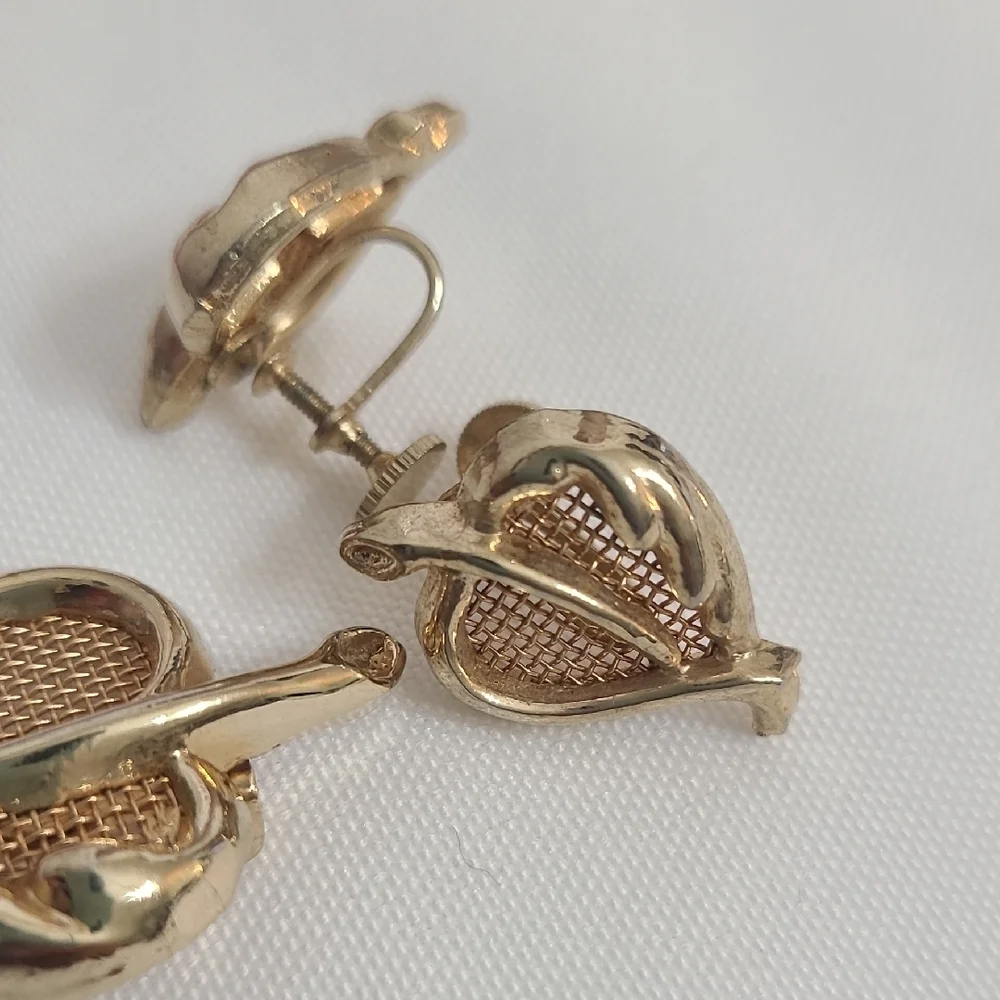 Vintage Leaf Brooch and Earring Set
